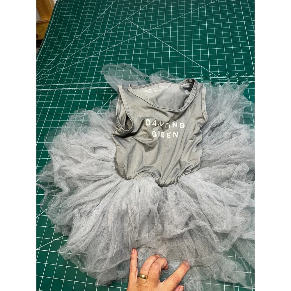 Elisabeth + Faith Gray Dancing Queen Tutu Dress Kids Size 5-6T Dance Collection